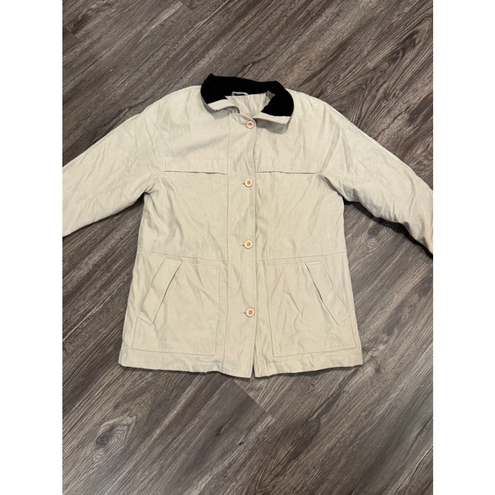 Vtg Westbound Petites Women's Khaki Tan Utility Chore Jacket Sz Med Petite - Picture 3 of 8
